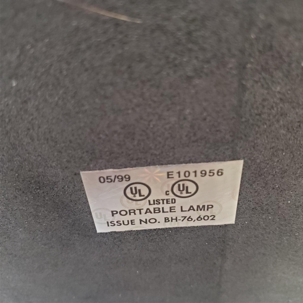 Vintage Portable Brass and Black Halogen Desk Lamp Q