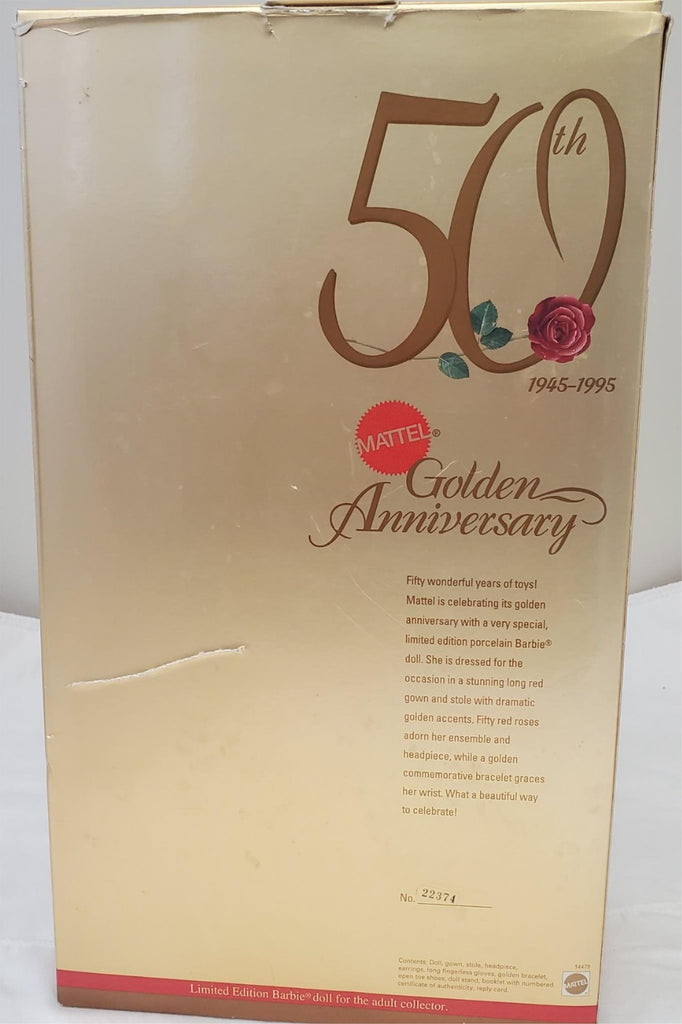 Barbie 1995 - Porcelain Barbie Doll - 50th Mattel Golden Anniversary