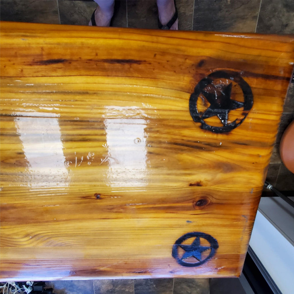 Oil Field Derrick Custom Made Wooden and Black Metal Long  Sofa Table 60 x 17 In