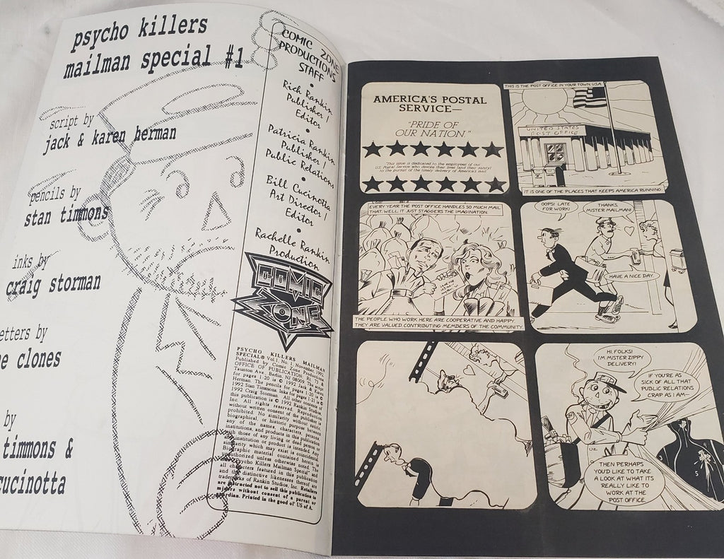 Psycho Killers Mailman Special #1 FN Comic Zone American Flag Cover 
