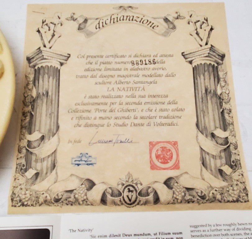 Studio Dante Di Volteradici Adorazione Dei Magi and La Nativita Plate