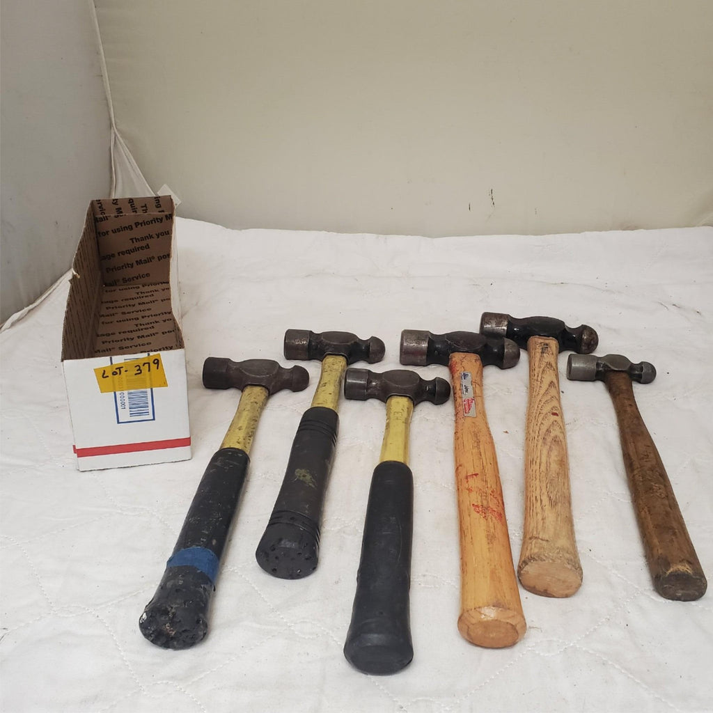 Lot of 6 Nupla Ball Peen Hammer Wood & Fiberglass Handle LOT-379