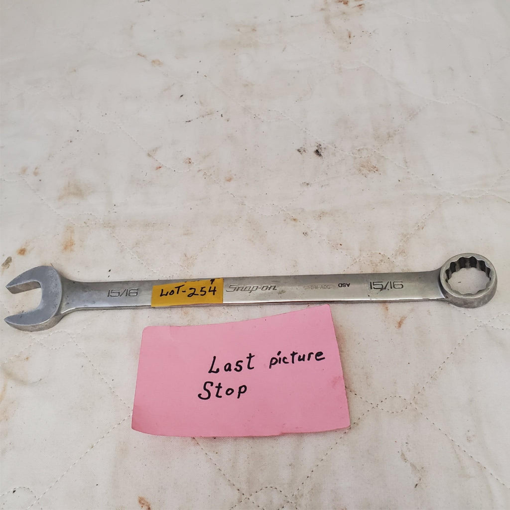 Snap-on Tools USA 15/16" 12-Point SAE Flank Drive Combination Wrench LOT 254