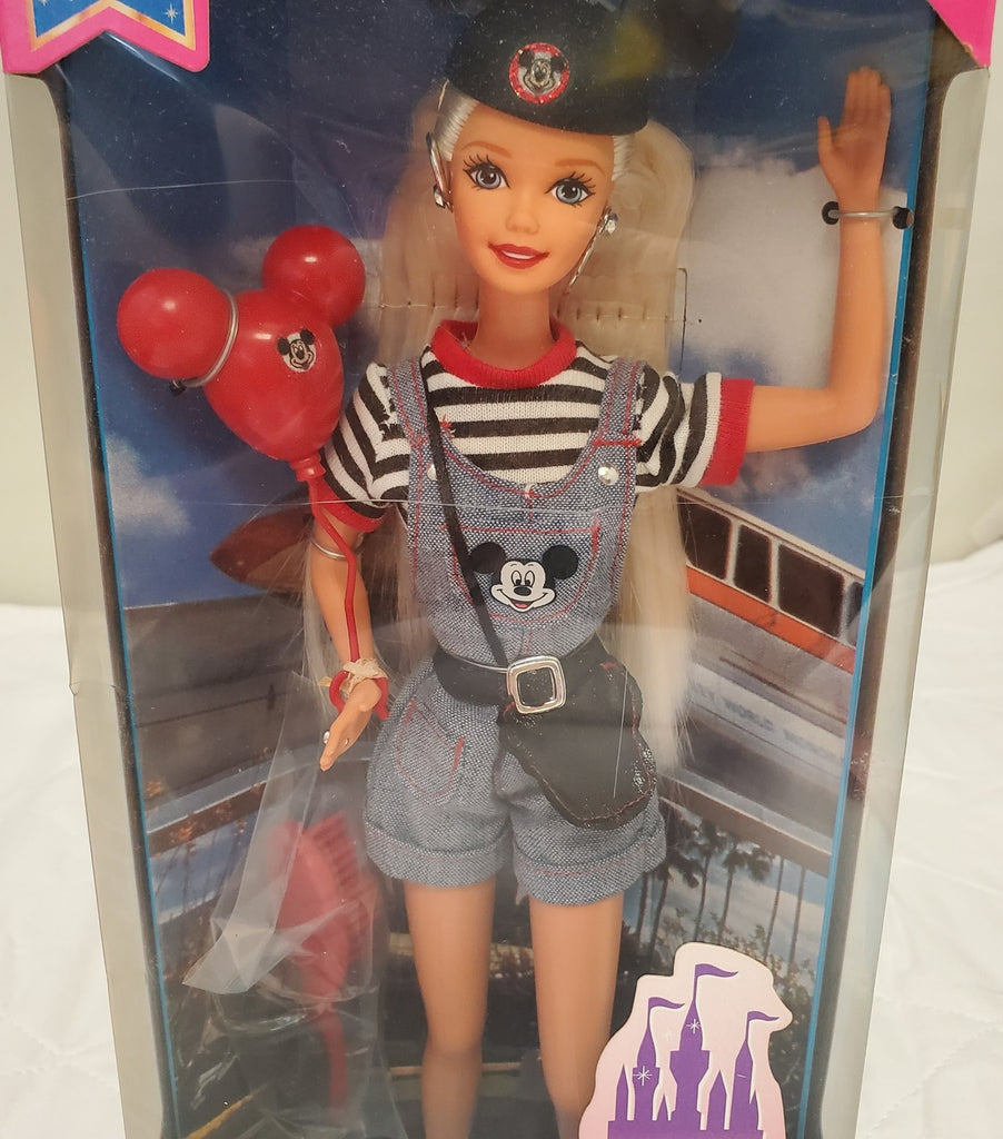 1996 Disney Fun Barbie Exclusive Mickey Overalls Balloon Castle Box Mattel #1705