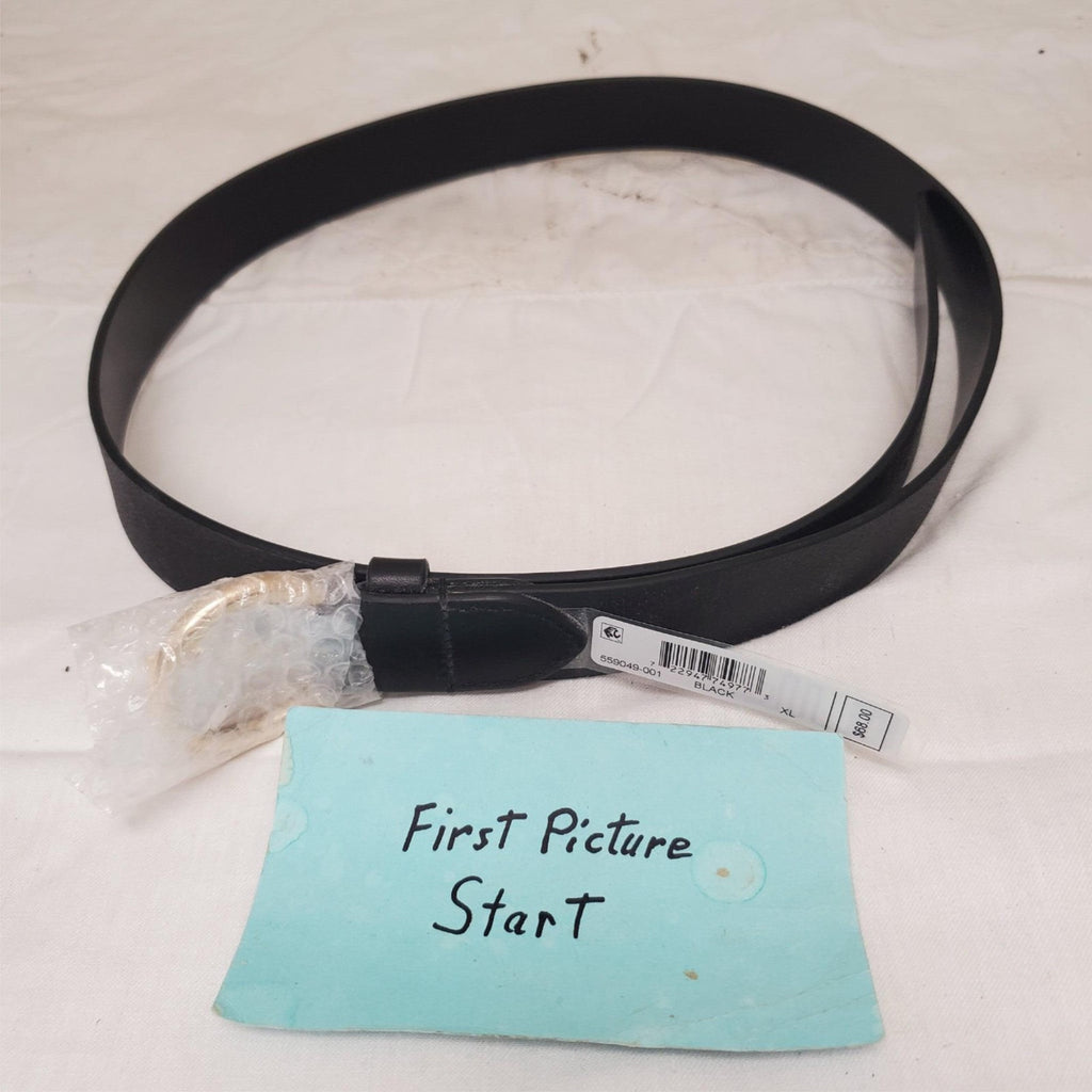Womens Black XL Belt With Gold Buckle