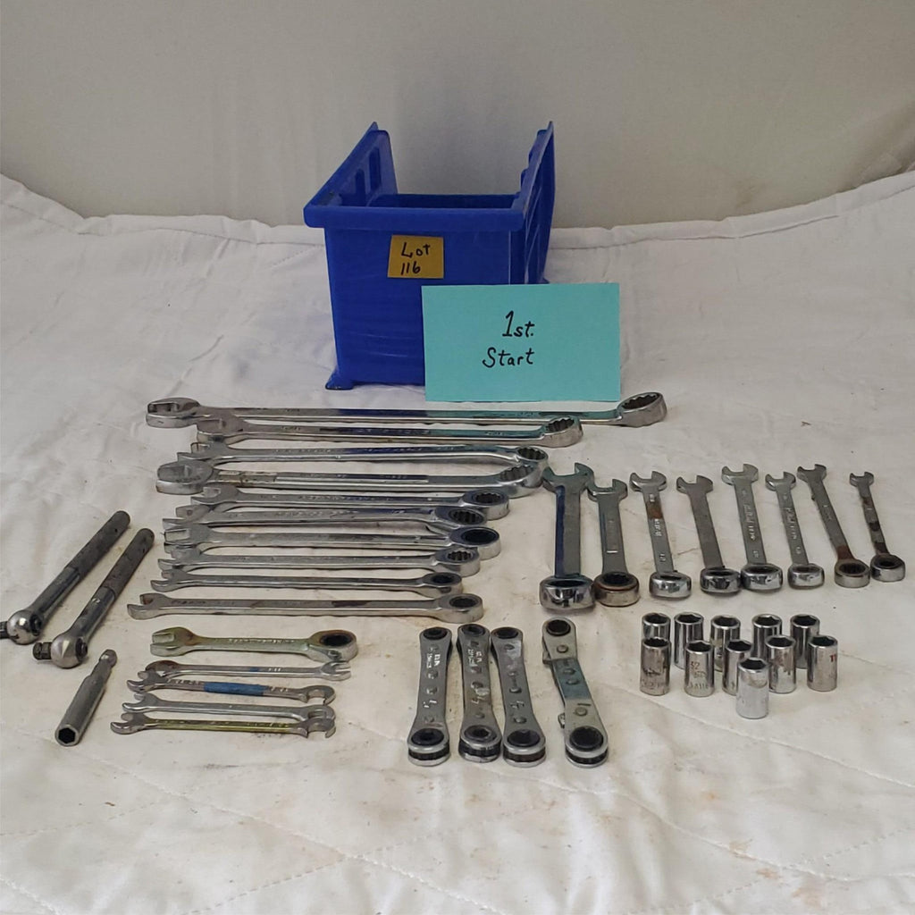 Lot of Assorted Wrenches, Drive Sockets & Other Hand Tools LOT 116