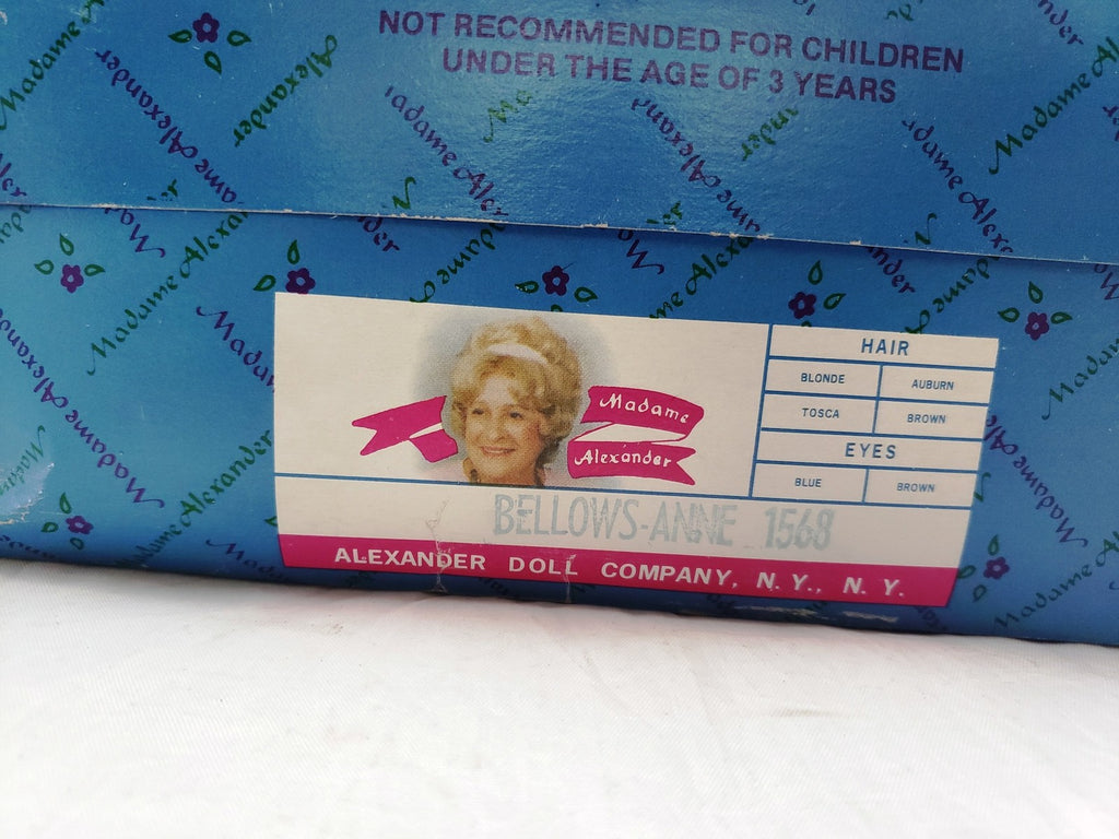 Original Madame Alexander Bellows Anne Doll #1568 with Japanese Parasol 14 inch