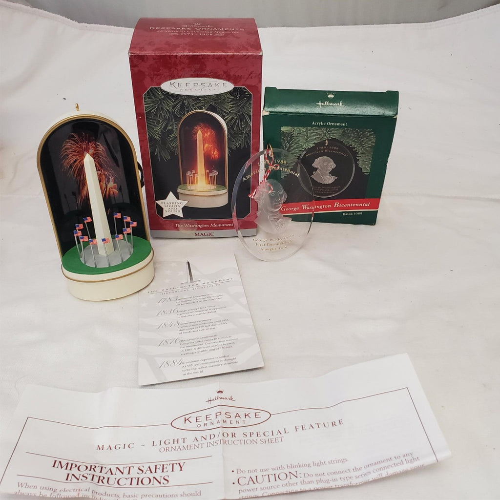 Hallmark Keepsake Ornament Washington Monument & George Washington Bicentennial