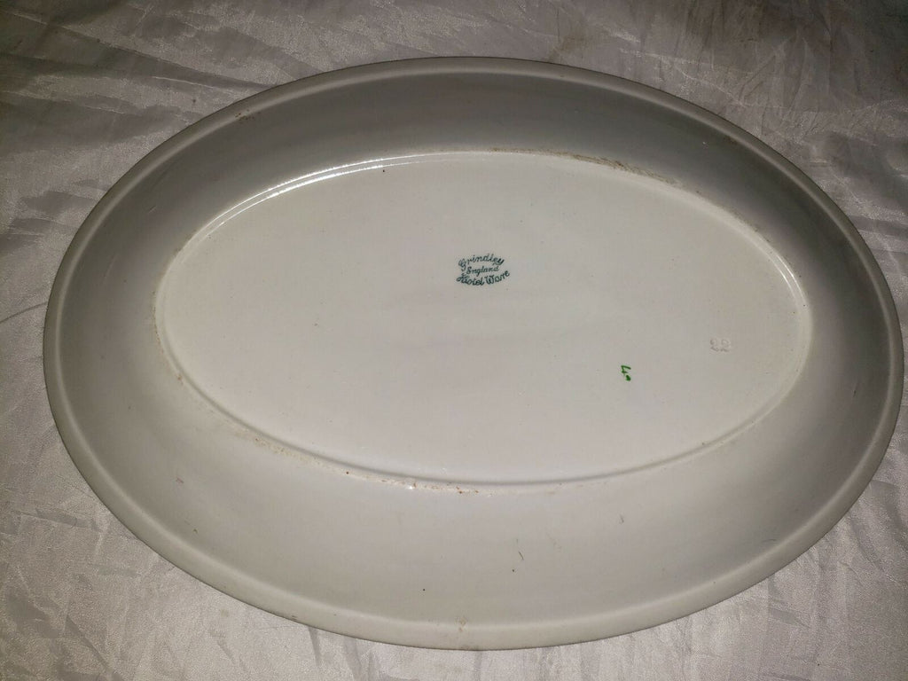 Grindley Hotelware Made in England Large Platter Green/Red Stripes