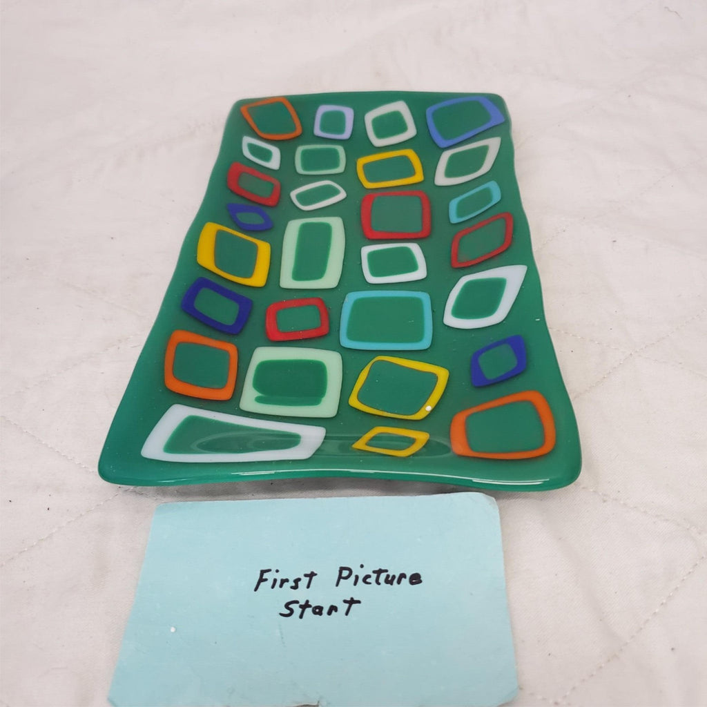 Retro Colorful Fused Glass Platter