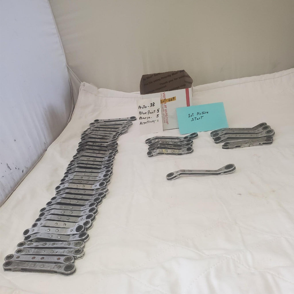 Lot of 44 Assorted Proto,Blue-Point Ratcheting Offset Box End Wrenches LOT-669