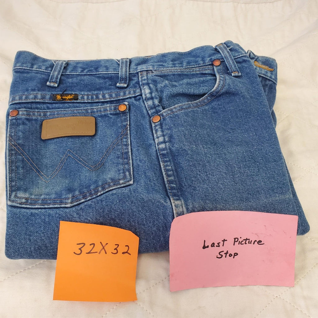 Wrangler Mens 32x32 Blue Straight Relaxed Fit Denim Jeans #6