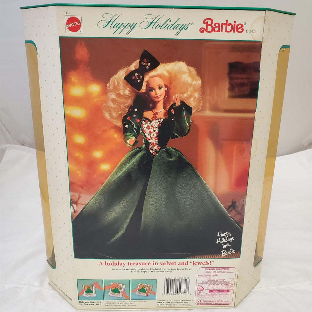 Barbie 1991 - Happy Holidays Barbie Doll - Holiday Treasure in Velvet & Jewel