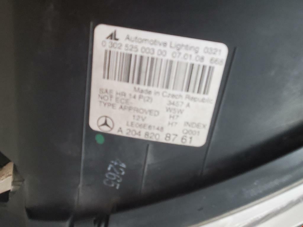08-11 MB C230 C250 C300 C350 W204 LEFT FRONT DRIVER HEADLIGHT A2048208761