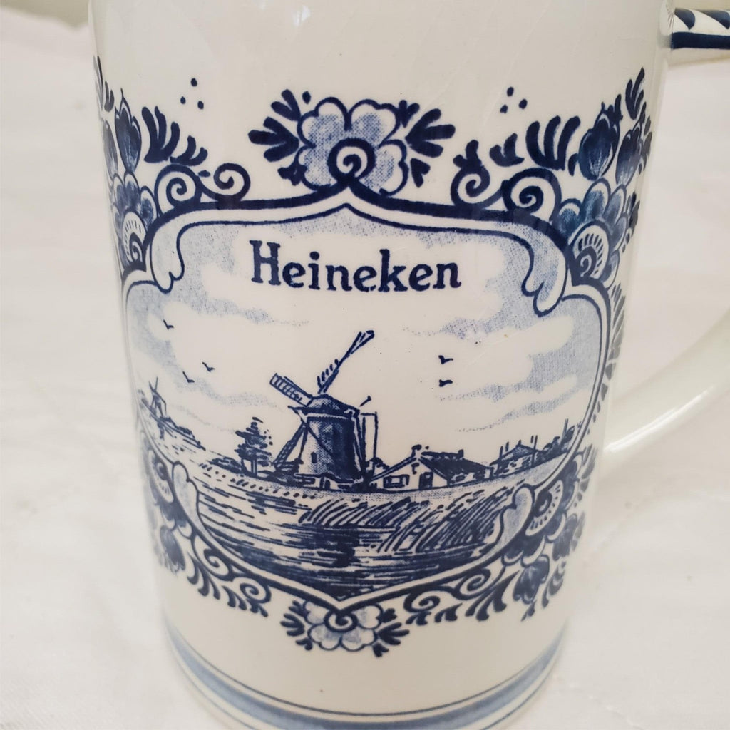 Heineken Delft Blue Holland Hand Painted Ceramic Beer Mug Stein