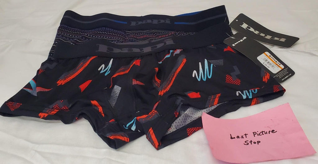 Pack of 2 Papi Men's Brazilian Printed Trunks Size S 28-30