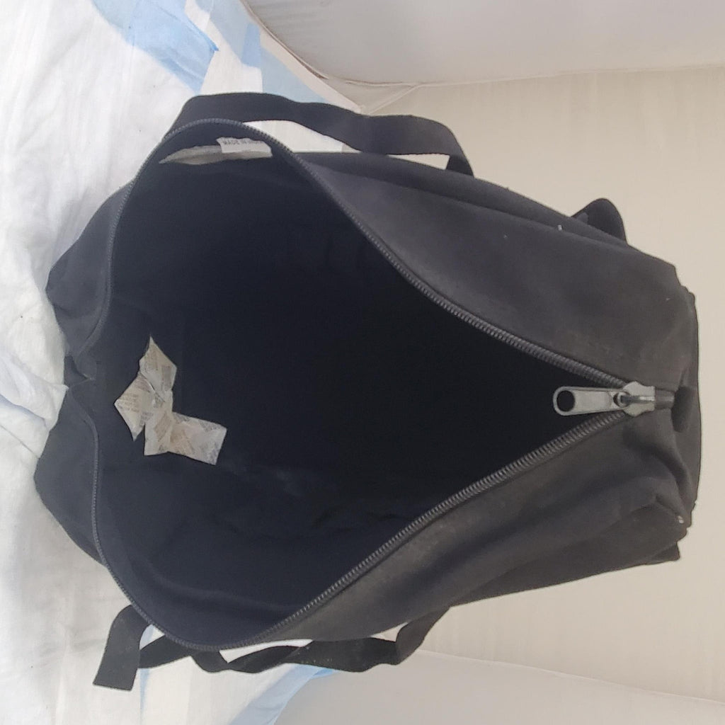Vintage Large Shoulder Strap Pockets Zipper Tool Bag - Black