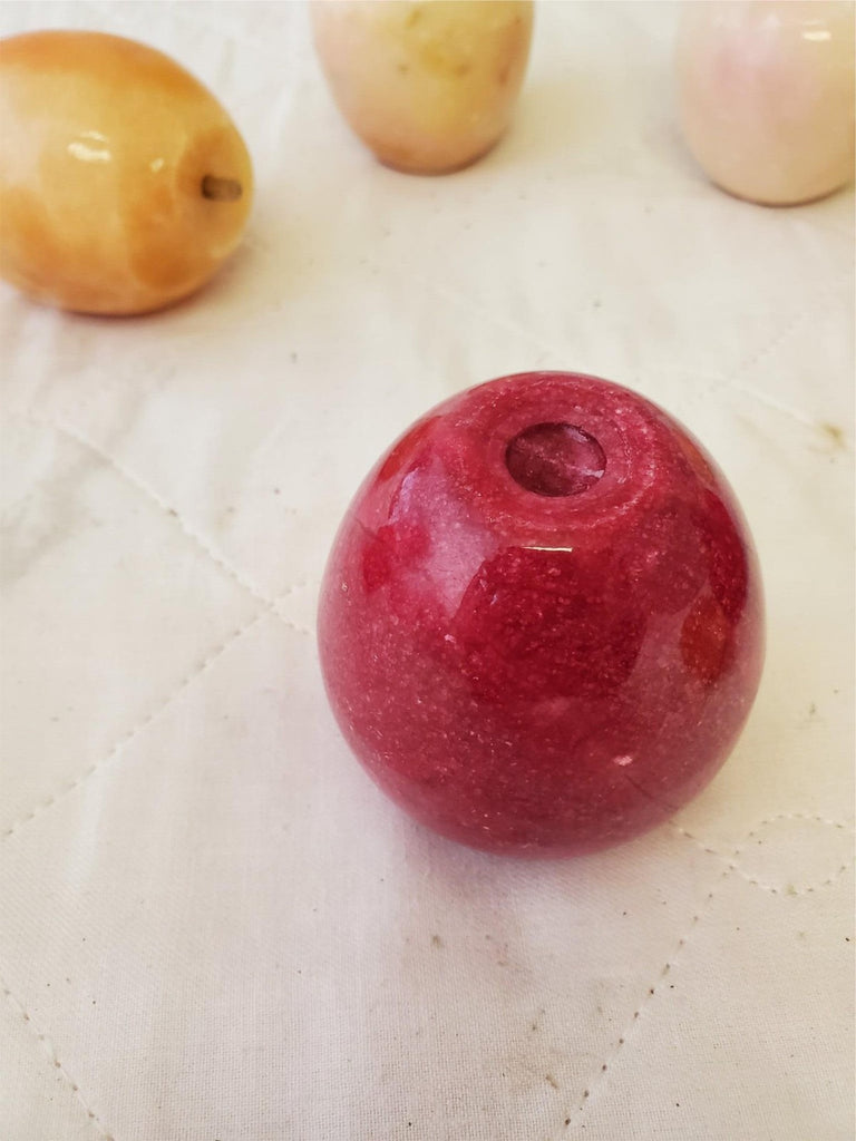 Lot of 9 Vintage Italian Alabaster Stone Marble Fruit & Veggies Art Pieces