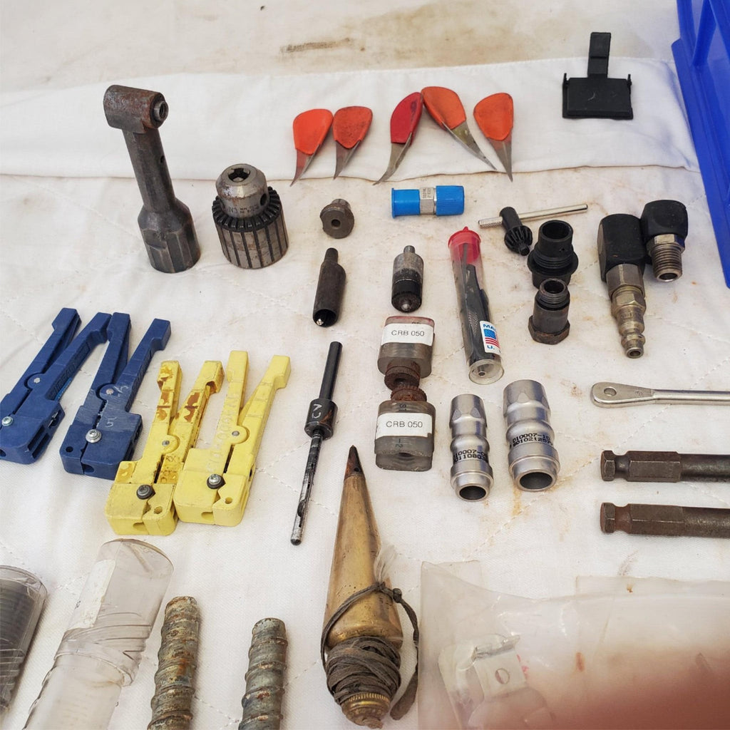 Lot of Assorted Brass Plumb Bob,Cable Stripper,Drill Chuk & other Tools LOT 177