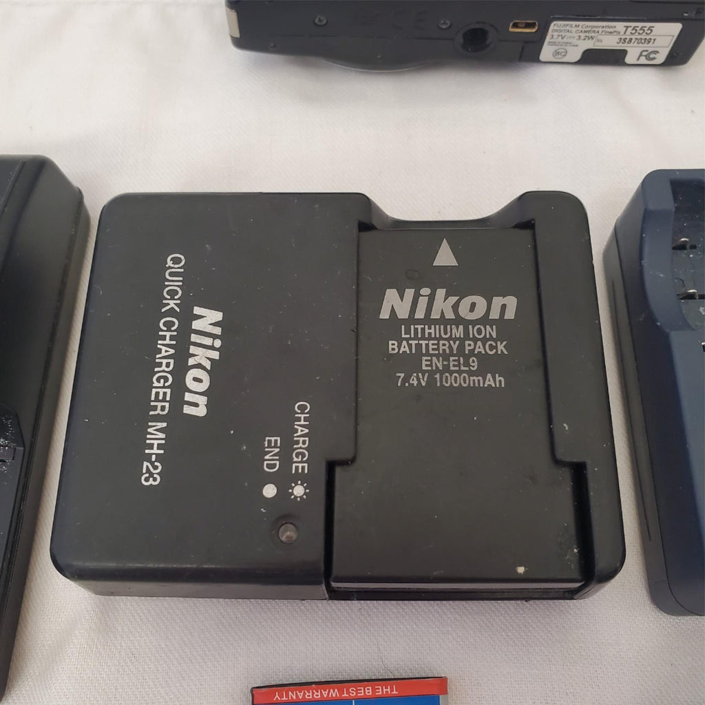 Lot of FujiFilm FinePix T555 Digital Camera & Various Batteries & Chargers