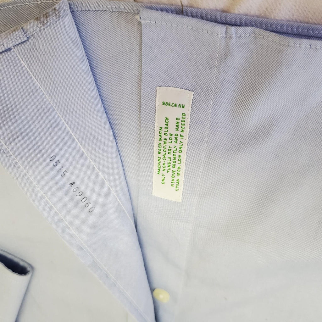 Brooks Brothers Button Up Shirt Mens Large 16 1/2 33 Blue Long Sleeve