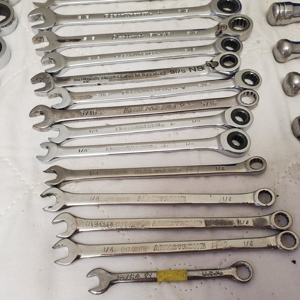 Lot of 49 Assorted Gearwrench Head Spanner, Ratcheting Wrench Set LOT-405
