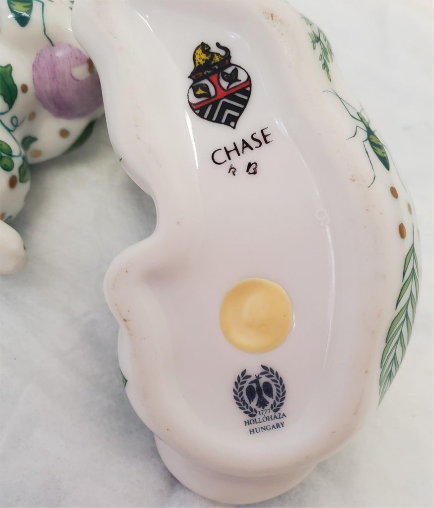 Vintage Lynn Chase Hollohaza Hungary Cat & Mouse Porcelain Figurines