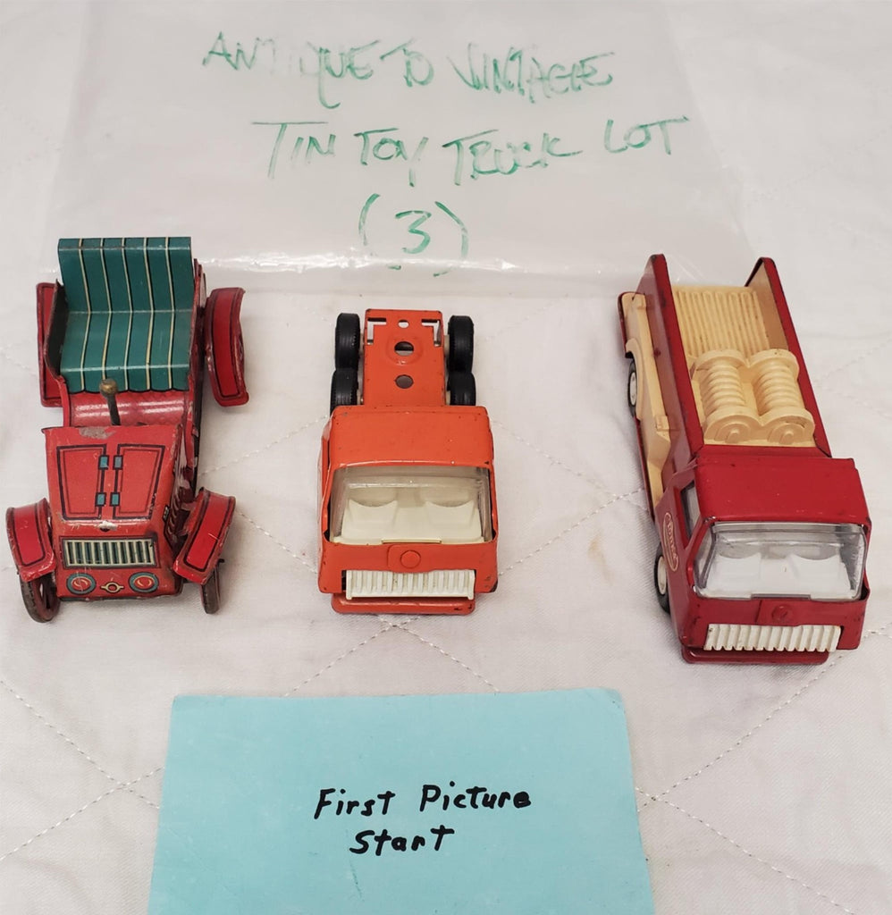 Lot of 3 Vintage Tonka & Others Brand Metal Toy Truck