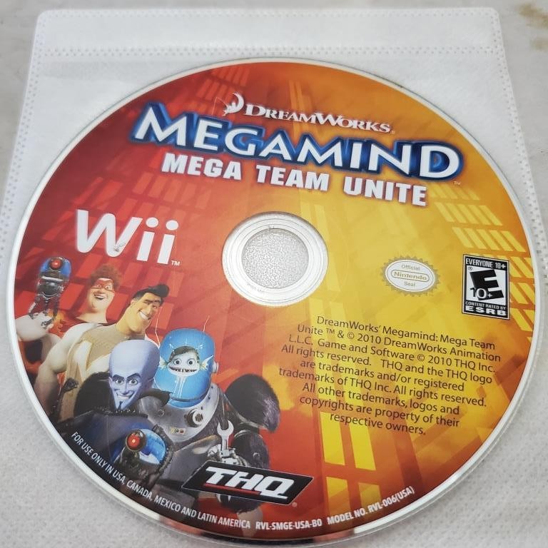 Nintendo Wii Megamind Mega Team Unite Dreamworks Game Disc Only