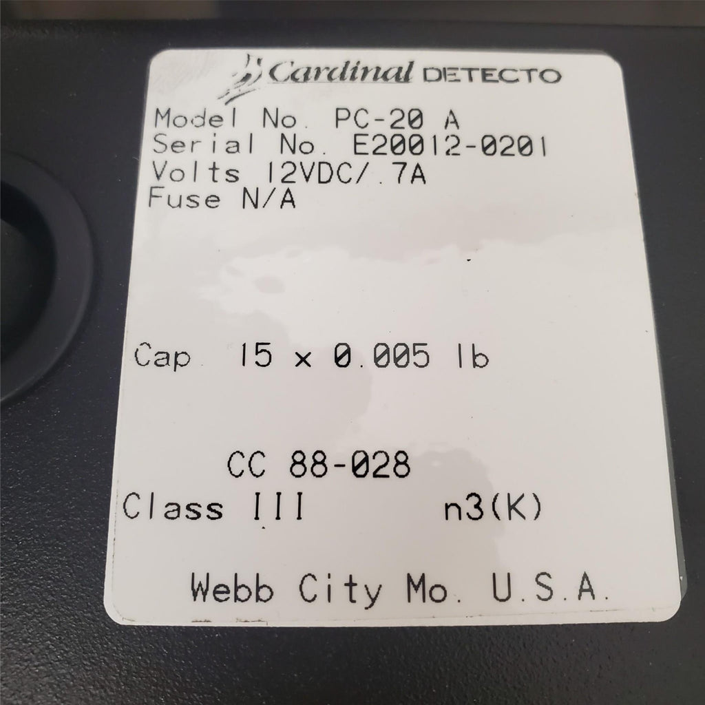 Cardinal Detecto PC-20A Price Computing Measuring Scale