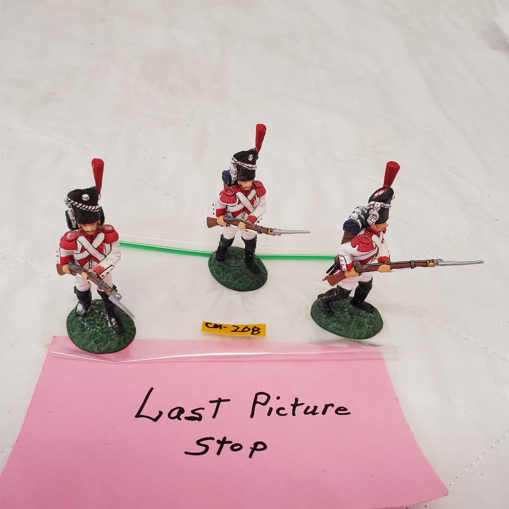 Lot of 3 Hand Painted Metal Toy Soldier Attacking Infantry CM-208