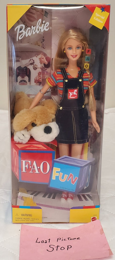 Barbie FAO Schwarz 1999 Special Edition Plush Dog, Piano Box, Denim Outfit Gift