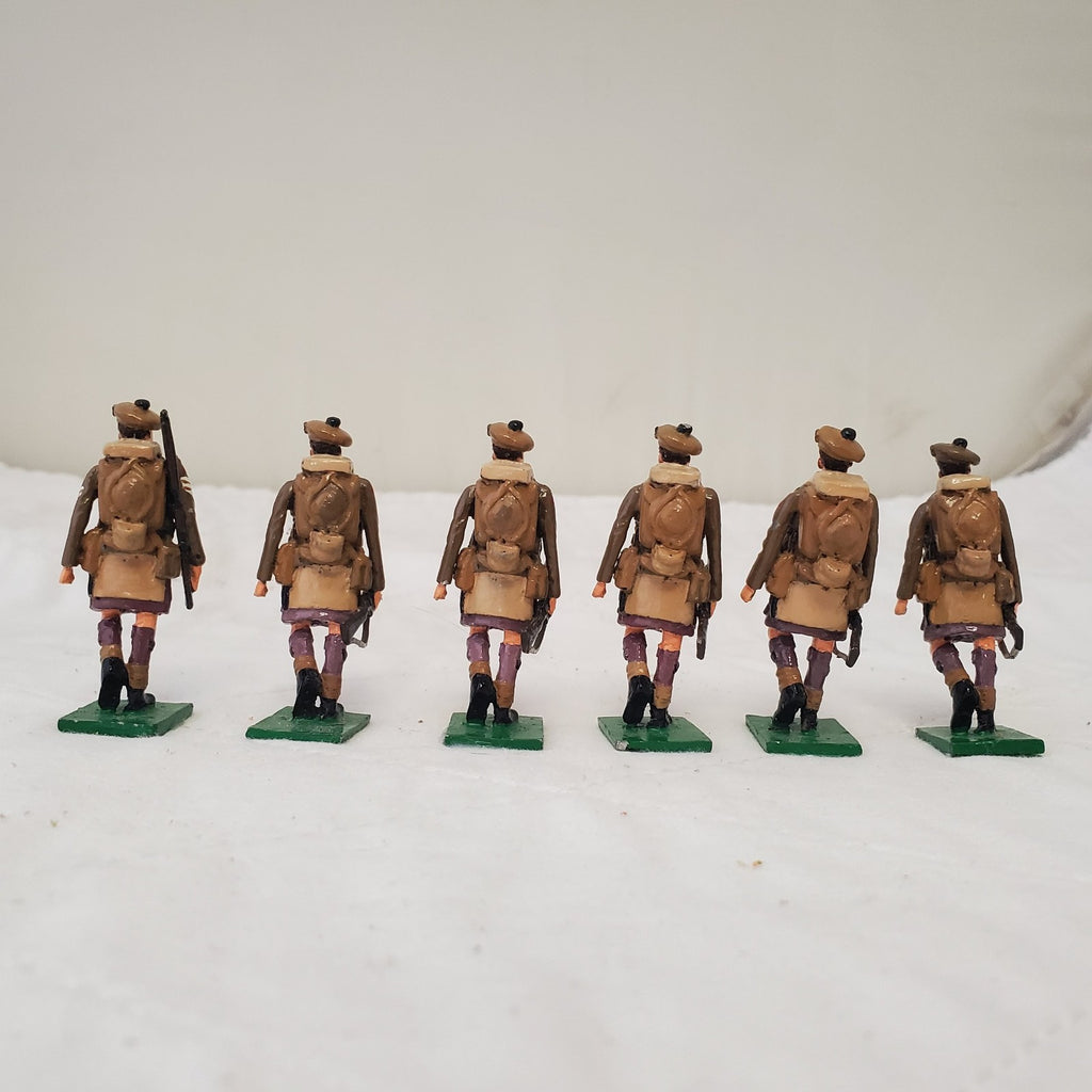 Hand Painted Metal 50mm Scottish Regiment Soldiers Set of 6UK CM-1