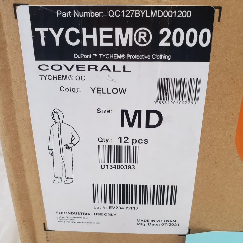 Lot of 12 DuPont Tychem 2000 QC127S Disposable Chemical Resistant Coverall #1