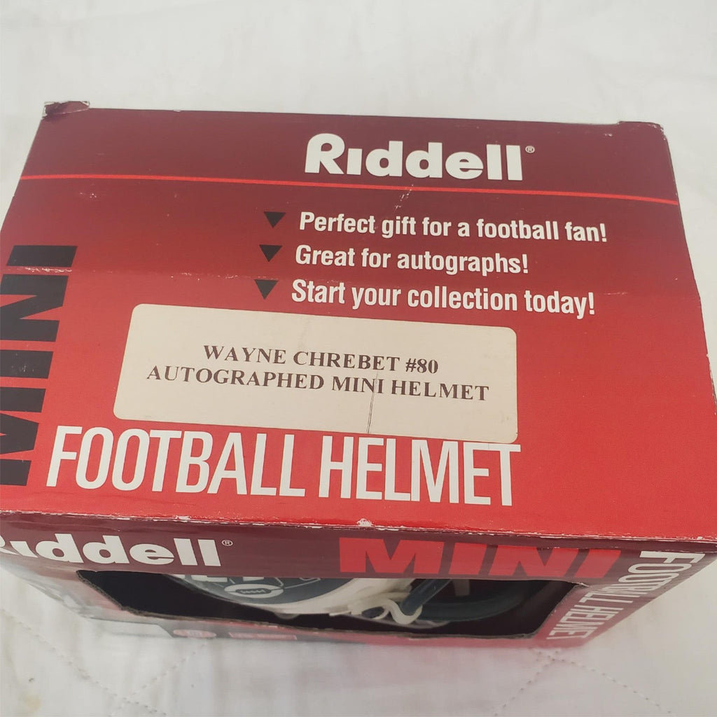 New York Jets Wayne Chrebet #80 Autographed Riddell Mini Football Helmet