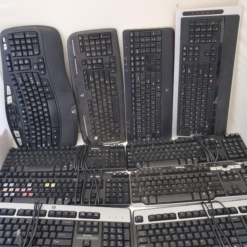 Lot of 13 Assorted Dell, HP, Logitech & other Brand Keyboards