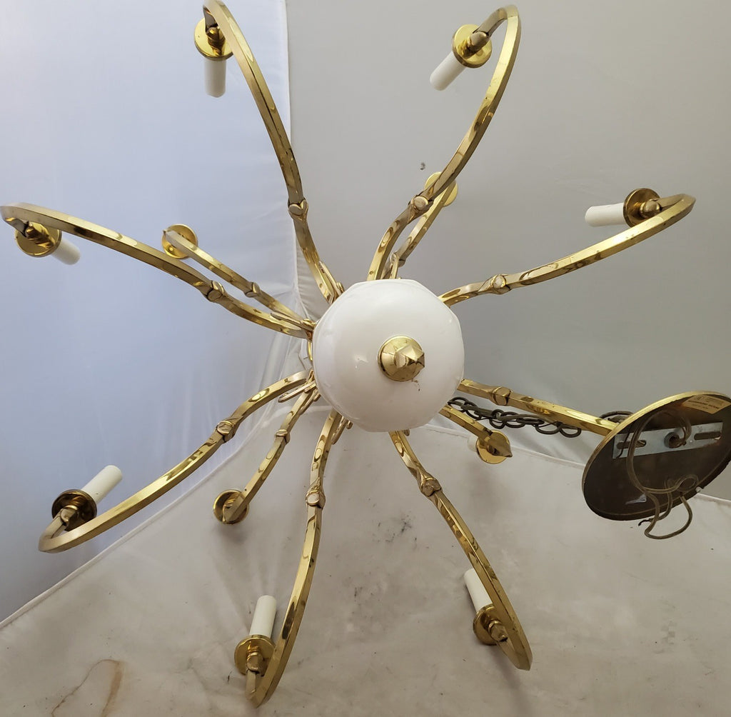 Vintage Incandescent Fixture Brass Candle Chandelier Hanging Lamp