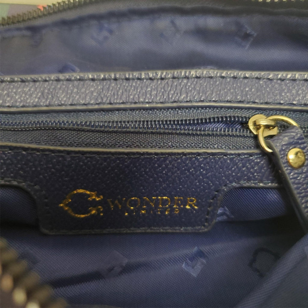 C. Wonder Nordic Building Blocks Pattern Humphrey Snap Cosmetic Zip Clutch