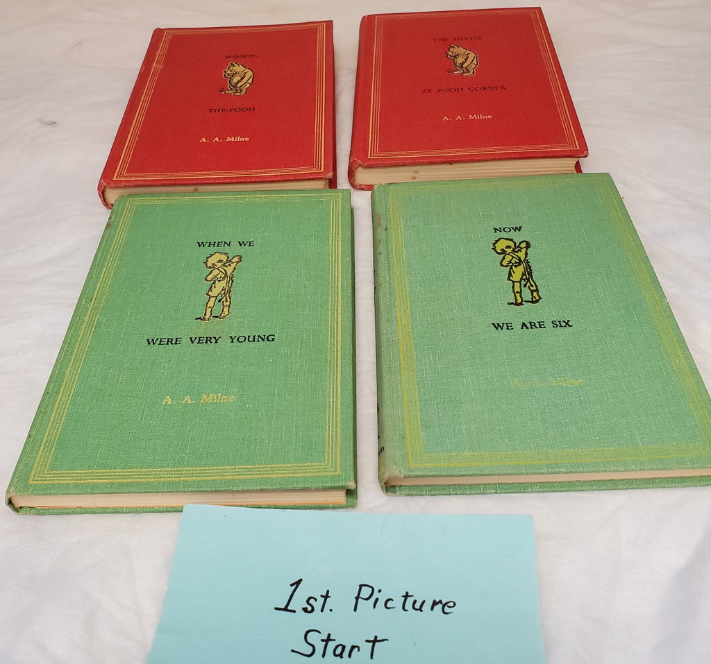 Vintage 1961 set of 4 Winnie the Pooh Books A.A. Milne HC,by E.H. Shepard