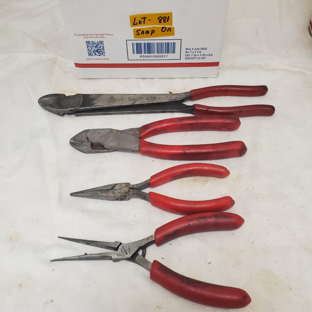 Lot of 4 Snap-on Soft Grip Handles Pliers & Cutters Set  LOT-881