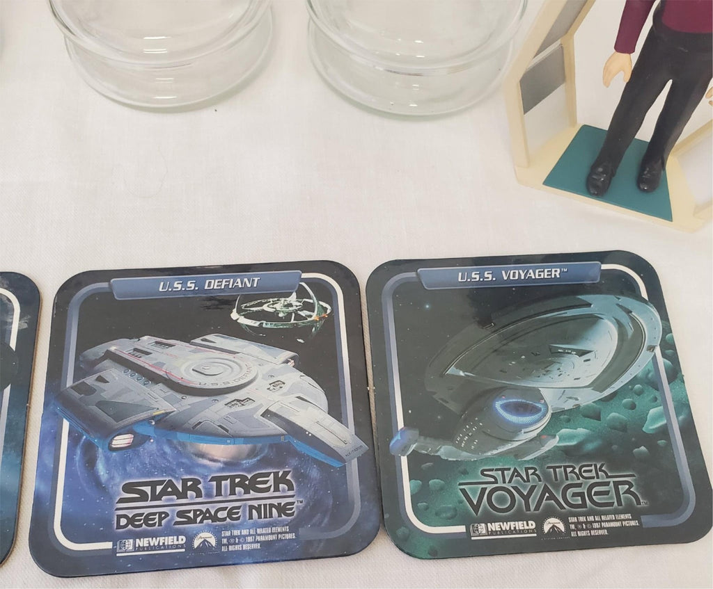 Lot of Hallmark Star Trek Ornaments , Taco Bell Glasses & Coasters Set 