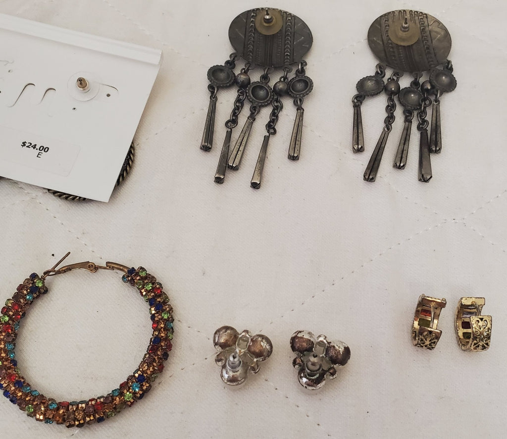 Lot of 7 Vintage Retro Dangle Stud Earrings