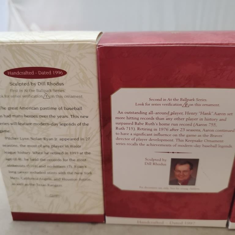 Hallmark Keepsake Nolan Ryan Hank Aaron: At the Ballpark & More Ornaments