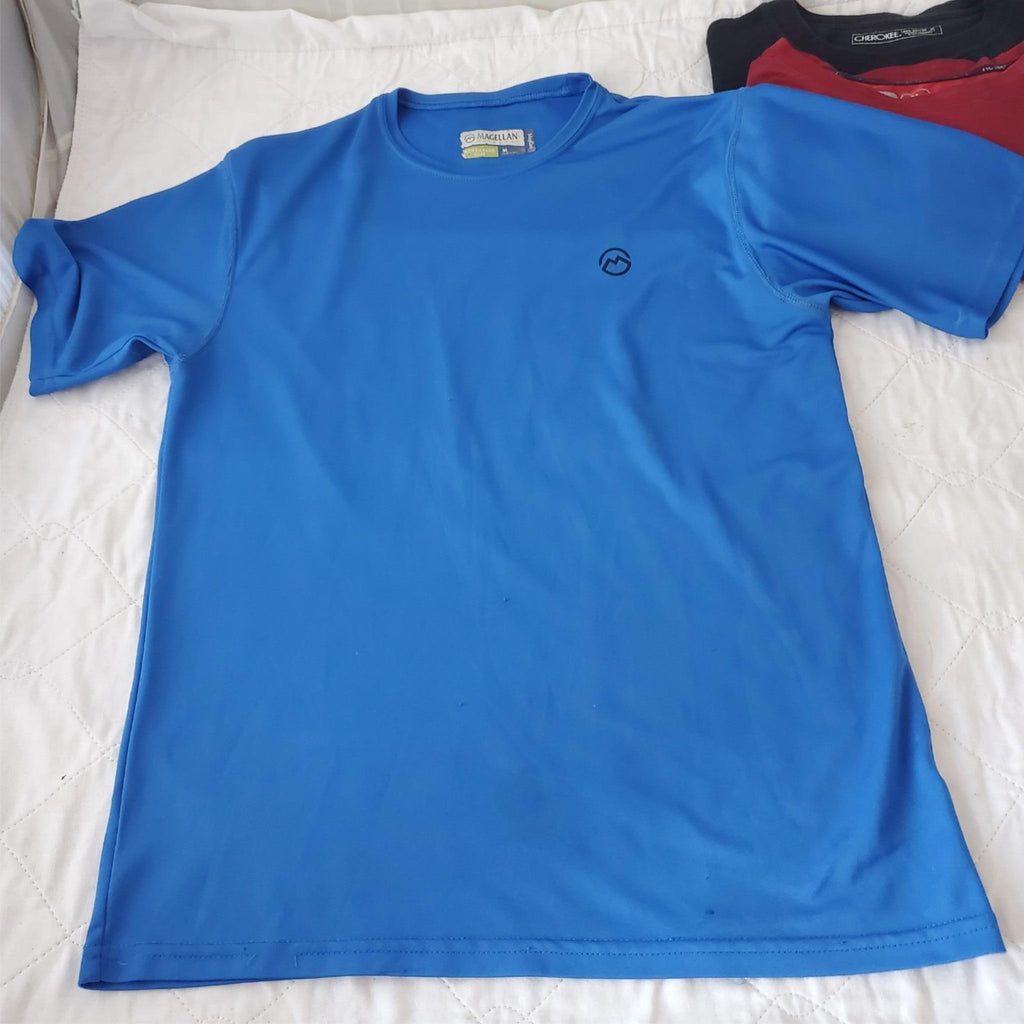 Lot of 4 Assorted Size M 38-40 Russell & Other Brand Dry Fit Short Sleeve Shirt 