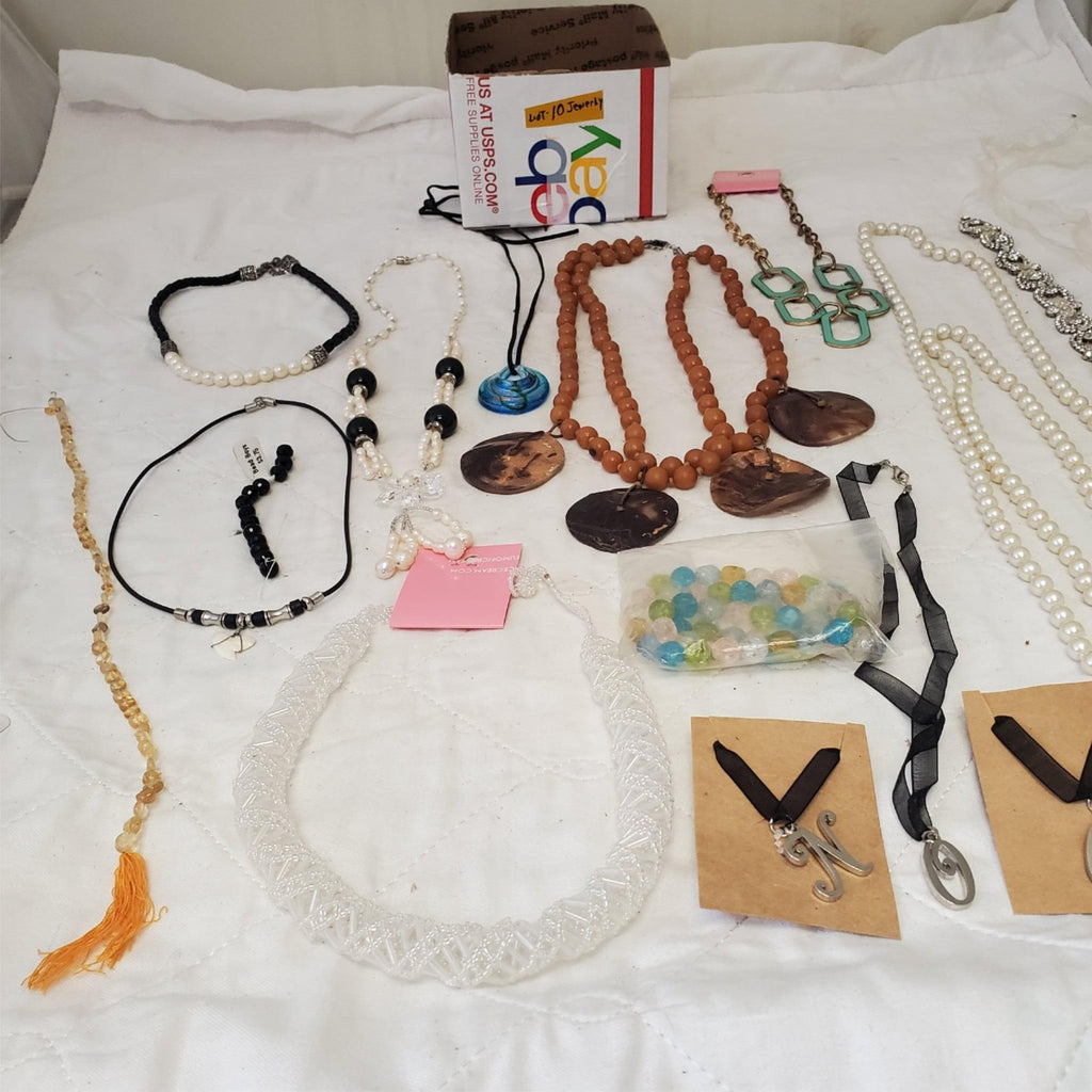 Lot of Assorted Various Silver, Pearl, Beads Necklaces  LOT-10