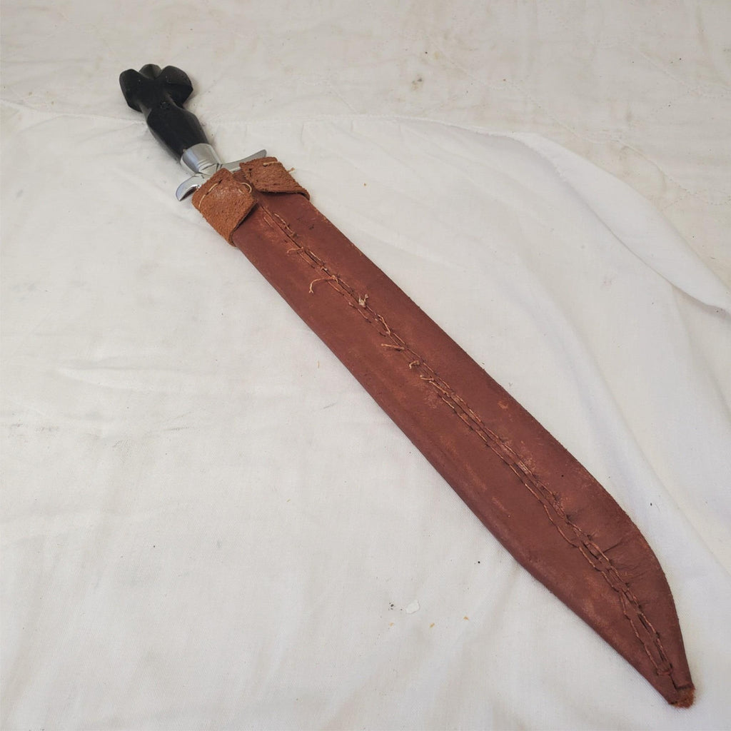 D2 Tool Steel Custom Sword Knife Hunting Machete with Leather Sheath