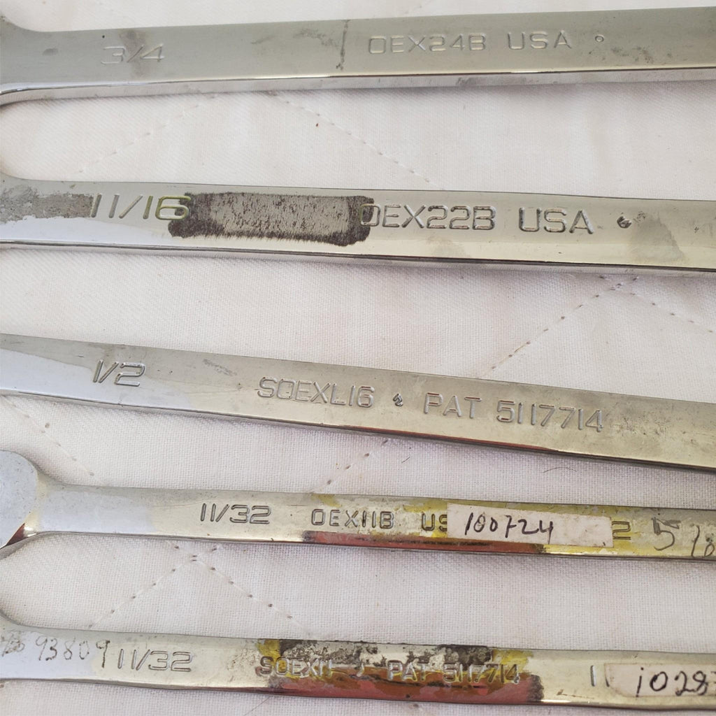 Snap On Tools 10 Pc SAE 12 Point Combination Wrench Set - Lot 405