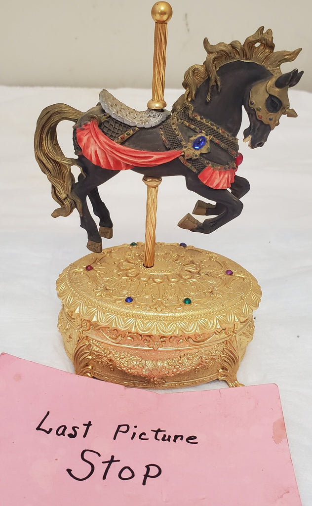 San Francisco Music Box Company Carousel Black Horse Symphony