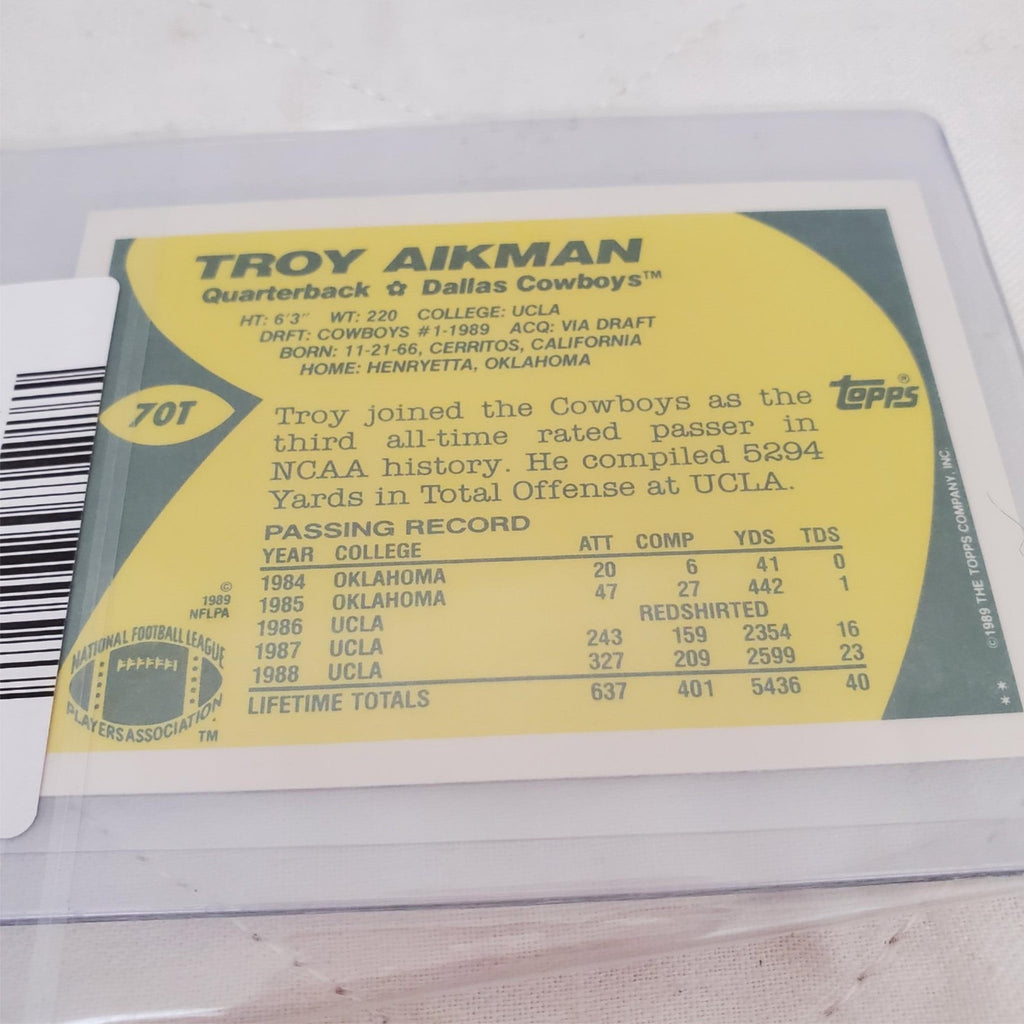 1989 Topps Troy Aikman RC Dallas Cowboys Football Card