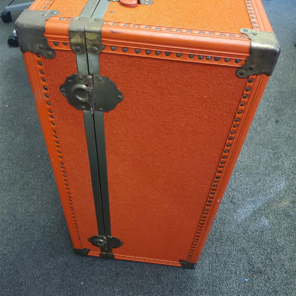 Vintage Skyway Luggage Orange Trunk with Brass Fittings